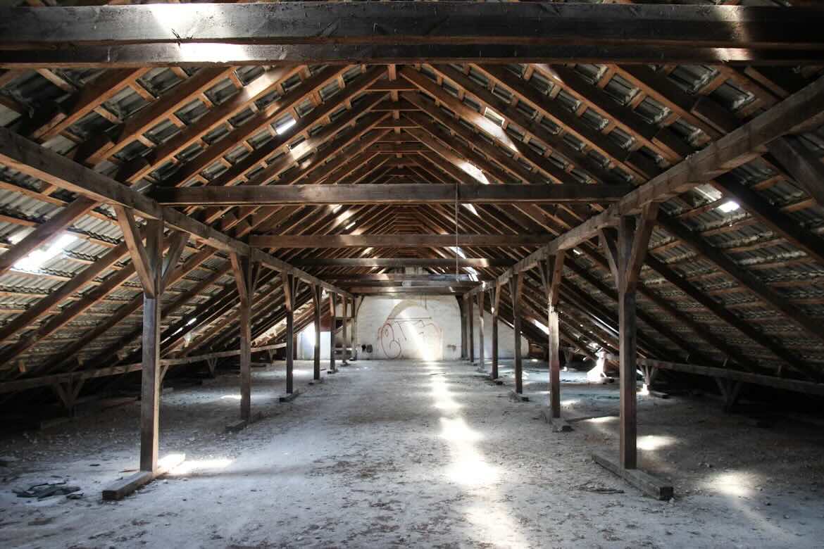 An image of an attic space